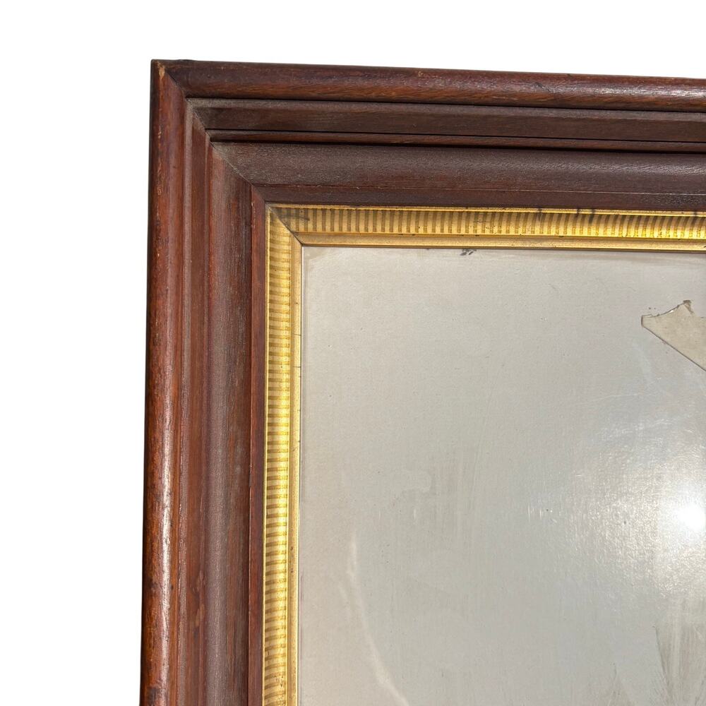 ANTIQUE VICTORIAN Thick Lemon Gold Gilt Trim Oak FRAME fits 8x10”  w/ Glass